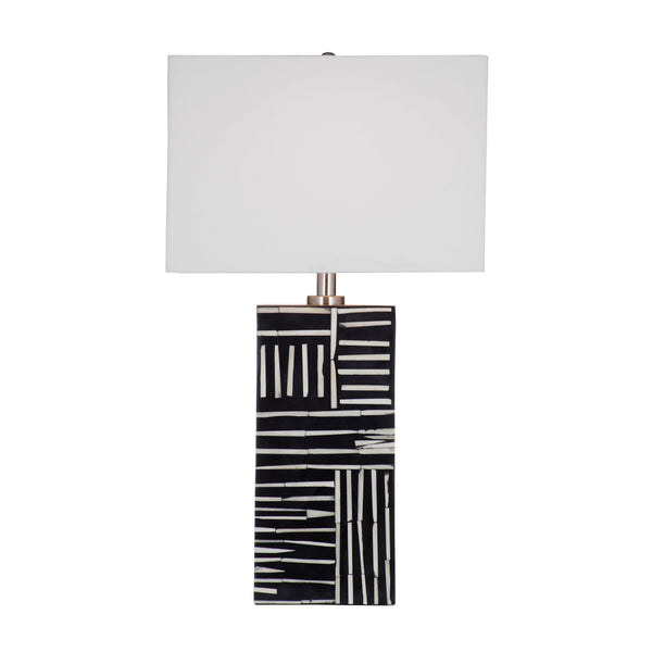 Hender Resin Black and White Table Lamp Table Lamps LOOMLAN By Bassett Mirror