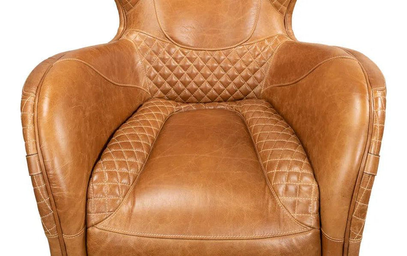 Hera Arm Chair Unique Leather Club Chair Club Chairs LOOMLAN By Sarreid