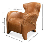 Hera Arm Chair Unique Leather Club Chair Club Chairs LOOMLAN By Sarreid