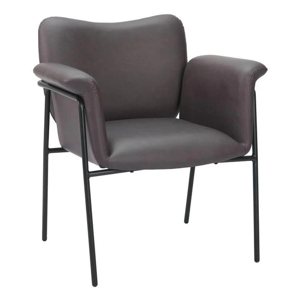 Heritage Wood and Steel Brown Accent Arm Chair Club Chairs LOOMLAN By Zuo Modern