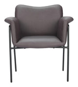 Heritage Wood and Steel Brown Accent Arm Chair Club Chairs LOOMLAN By Zuo Modern