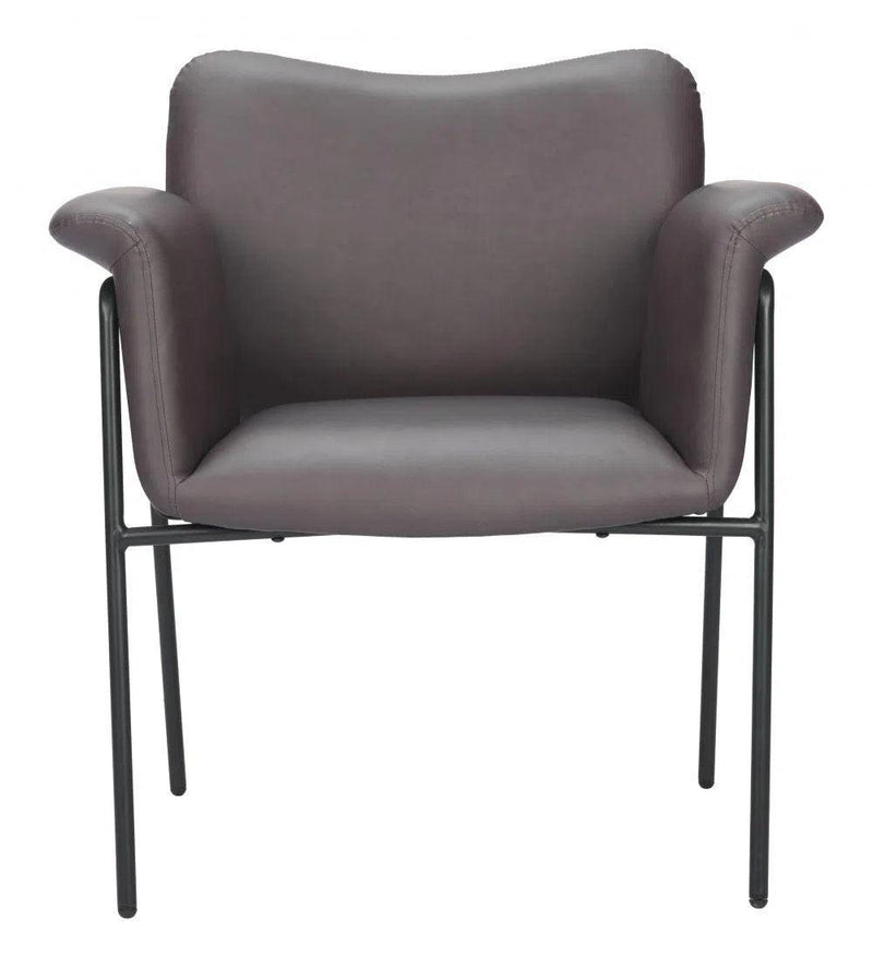 Heritage Wood and Steel Brown Accent Arm Chair Club Chairs LOOMLAN By Zuo Modern