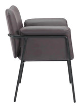 Heritage Wood and Steel Brown Accent Arm Chair Club Chairs LOOMLAN By Zuo Modern