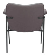 Heritage Wood and Steel Brown Accent Arm Chair Club Chairs LOOMLAN By Zuo Modern