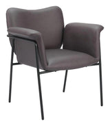 Heritage Wood and Steel Brown Accent Arm Chair Club Chairs LOOMLAN By Zuo Modern