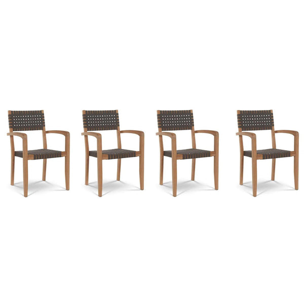 Herning Teak Outdoor Stacking Armchair (Set of 4) Outdoor Dining Chairs LOOMLAN By HiTeak