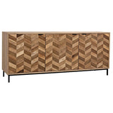 Herringbone Wood and Steel Sideboard Sideboards LOOMLAN By Noir