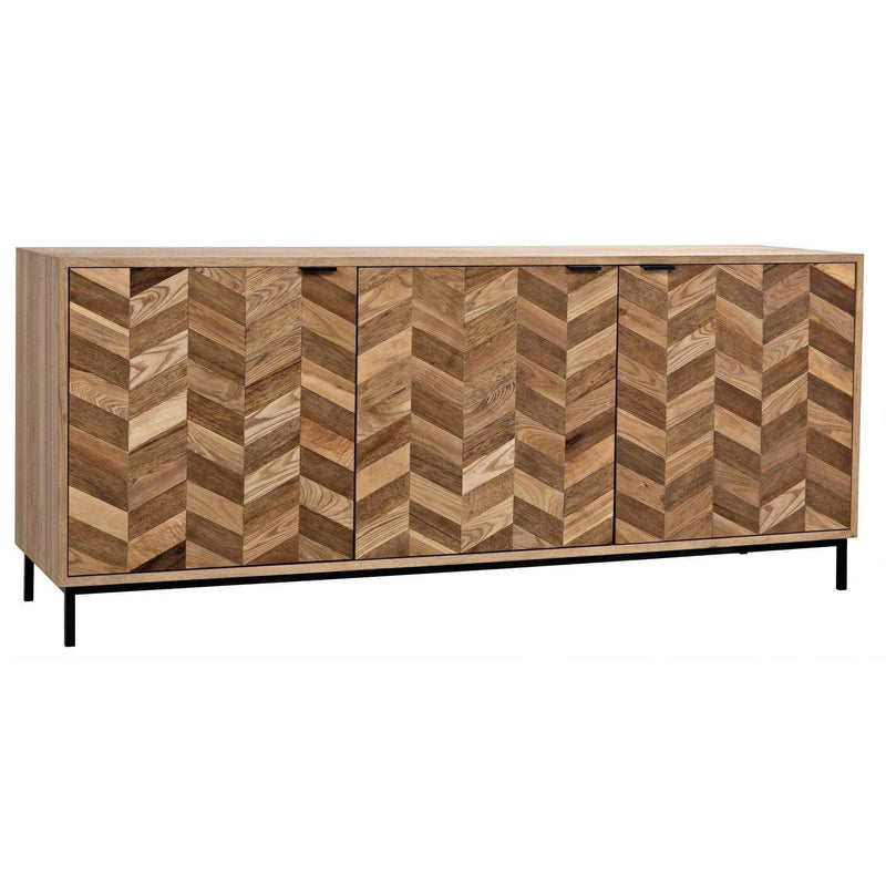 Herringbone Wood and Steel Sideboard Sideboards LOOMLAN By Noir