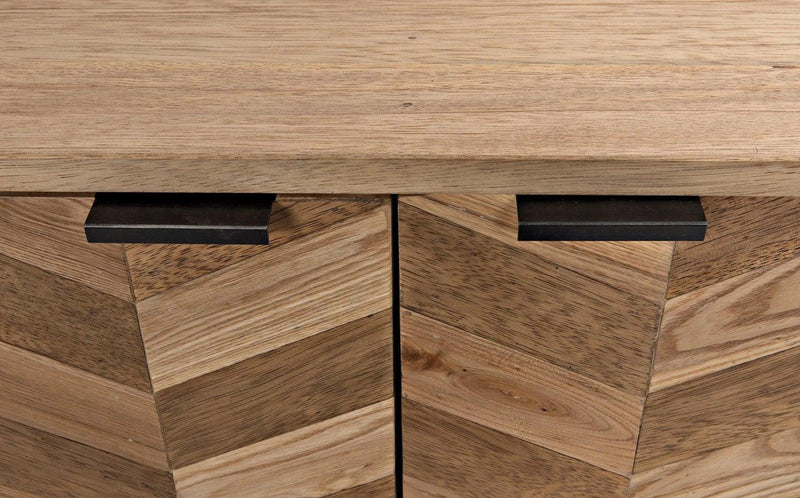 Herringbone Wood and Steel Sideboard Sideboards LOOMLAN By Noir