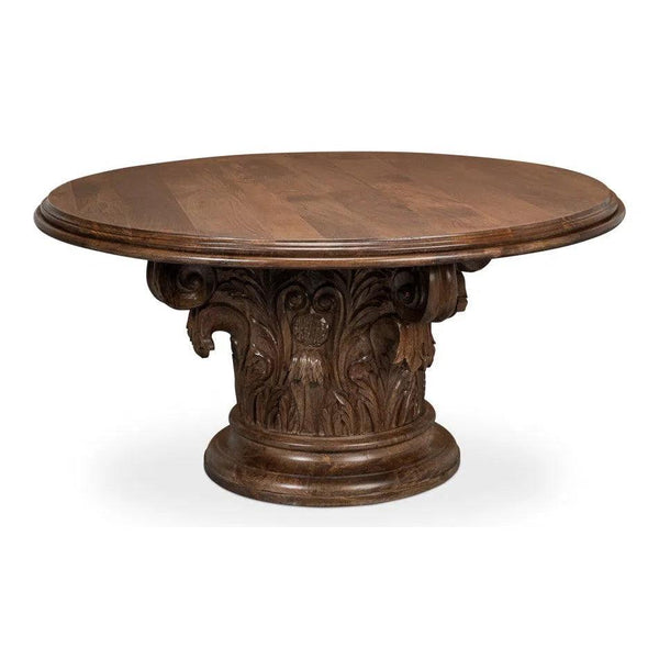 Hestia Carved Round Dining Table Dining Tables LOOMLAN By Sarreid