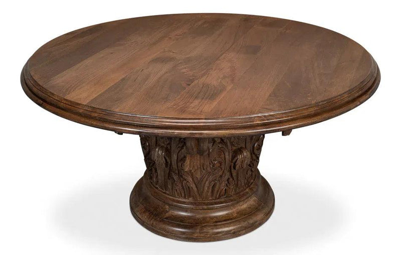 Hestia Carved Round Dining Table Dining Tables LOOMLAN By Sarreid