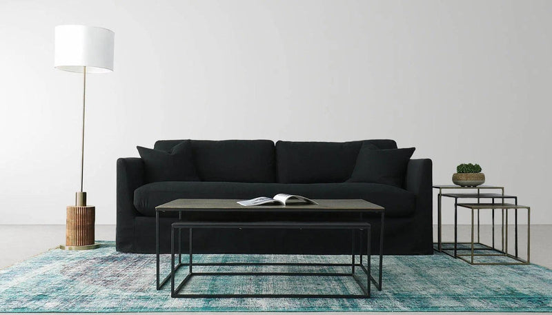 Heston Sofa - Black Fabric Sofas & Loveseats LOOMLAN By LH Imports