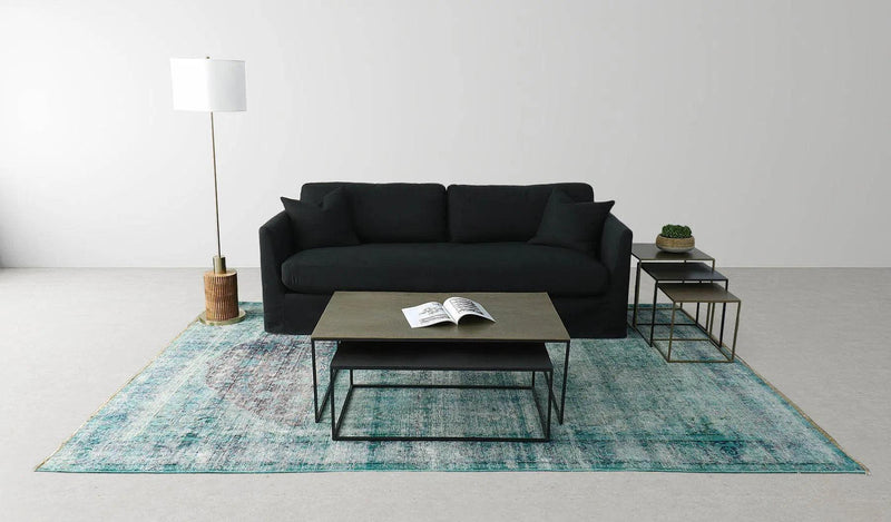 Heston Sofa - Black Fabric Sofas & Loveseats LOOMLAN By LH Imports