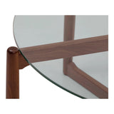 Hetta Wood and Glass Round Coffee Table Coffee Tables LOOMLAN By Moe's Home