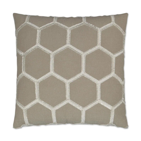 Hex Brown Throw Pillow With Insert Throw Pillows LOOMLAN By D.V. Kap