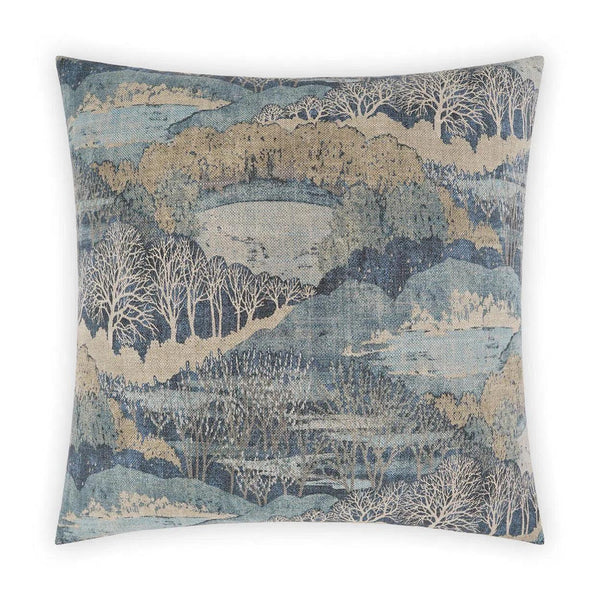 Hidden Hills Blue Throw Pillow With Insert Throw Pillows LOOMLAN By D.V. Kap