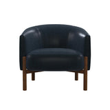 Higgins Wood Navy Accent Arm Chair Club Chairs LOOMLAN By Bassett Mirror