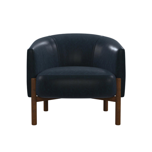 Higgins Wood Navy Accent Arm Chair Club Chairs LOOMLAN By Bassett Mirror