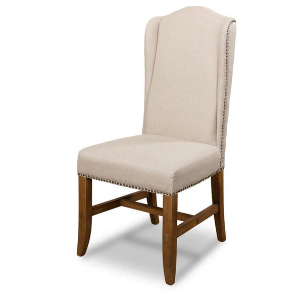 High Back Dining Chairs Set of 2 Beige Dining Chairs LOOMLAN By Sarreid