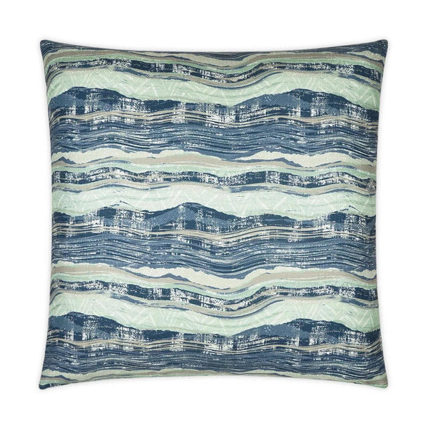 Highway River Nautical Abstract Blue Large Throw Pillow With Insert Throw Pillows LOOMLAN By D.V. Kap
