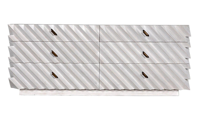 Hikaru Wood and Brass White Dresser Dressers LOOMLAN By Noir