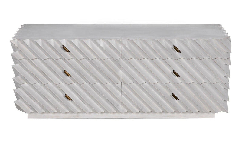 Hikaru Wood and Brass White Dresser Dressers LOOMLAN By Noir