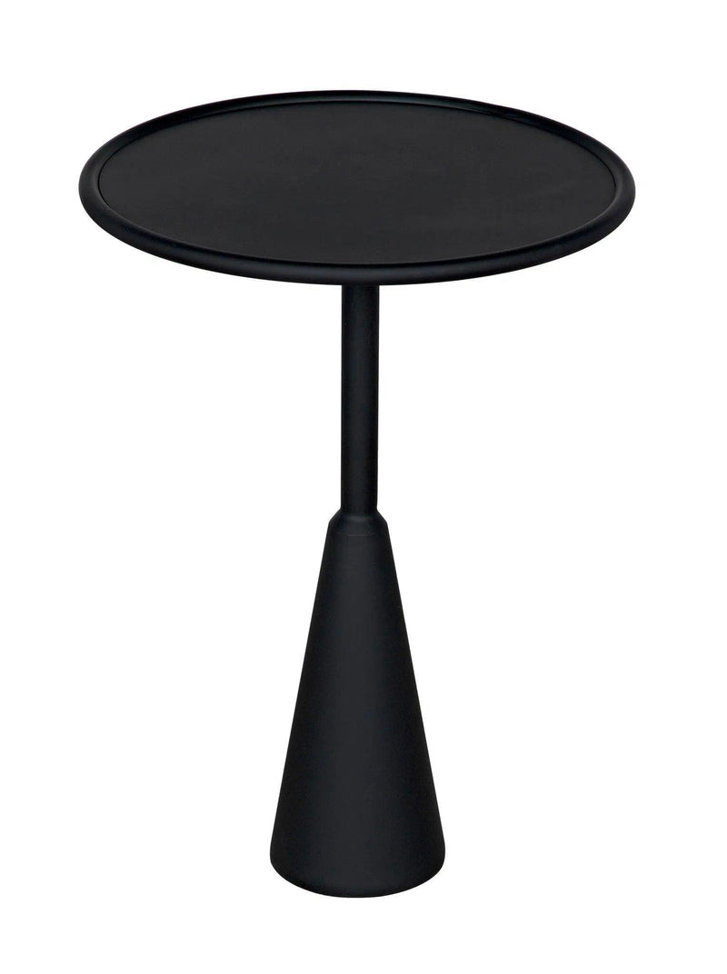 Hiro Black Steel Round Side Table Side Tables LOOMLAN By Noir