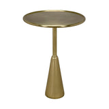 Hiro Steel Round Side Table With Brass Finish Side Tables LOOMLAN By Noir