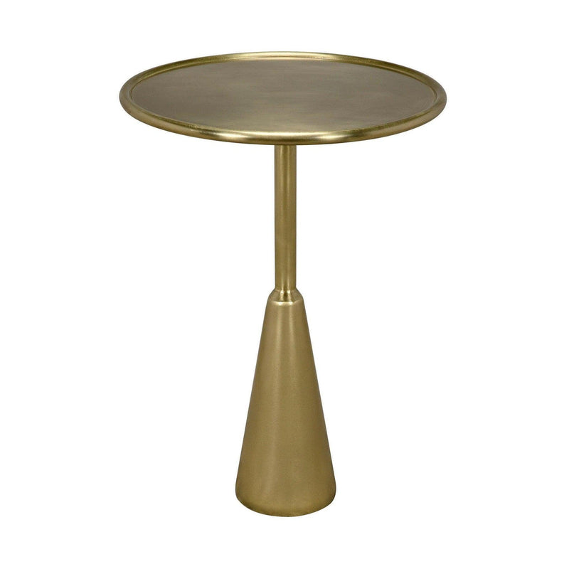 Hiro Steel Round Side Table With Brass Finish Side Tables LOOMLAN By Noir