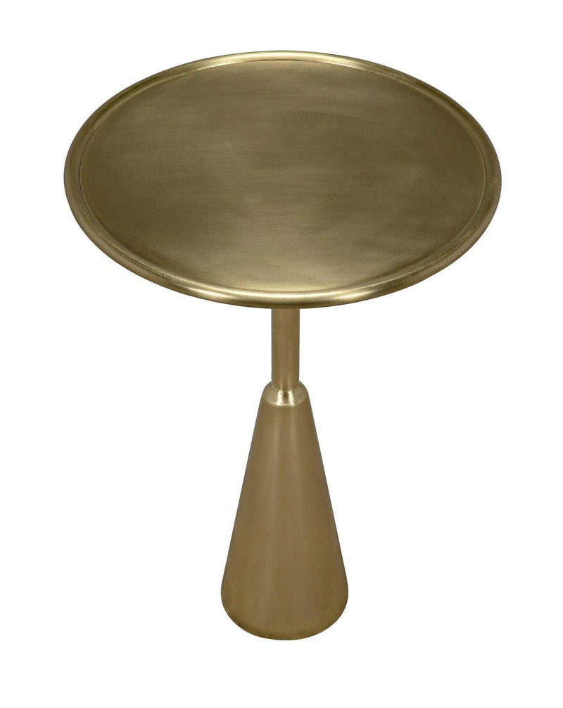 Hiro Steel Round Side Table With Brass Finish Side Tables LOOMLAN By Noir