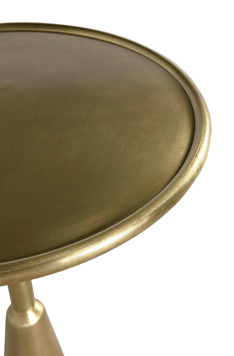 Hiro Steel Round Side Table With Brass Finish Side Tables LOOMLAN By Noir