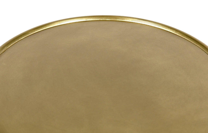 Hiro Steel Round Side Table With Brass Finish Side Tables LOOMLAN By Noir