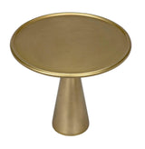 Hiro Steel Short Round Side Table With Brass Finish Side Tables LOOMLAN By Noir