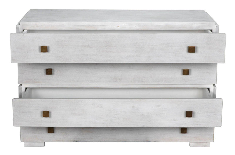 Hofman Wood and Brass White Dresser Dressers LOOMLAN By Noir