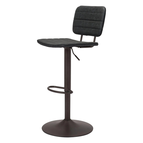 Holden Bar Chair Vintage Black Bar Stools LOOMLAN By Zuo Modern