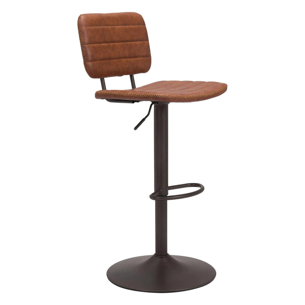 Holden Bar Chair Vintage Brown Bar Stools LOOMLAN By Zuo Modern