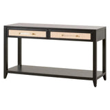 Holland 2-Drawer Console Table Black Wood & Rattan Console Tables LOOMLAN By Essentials For Living