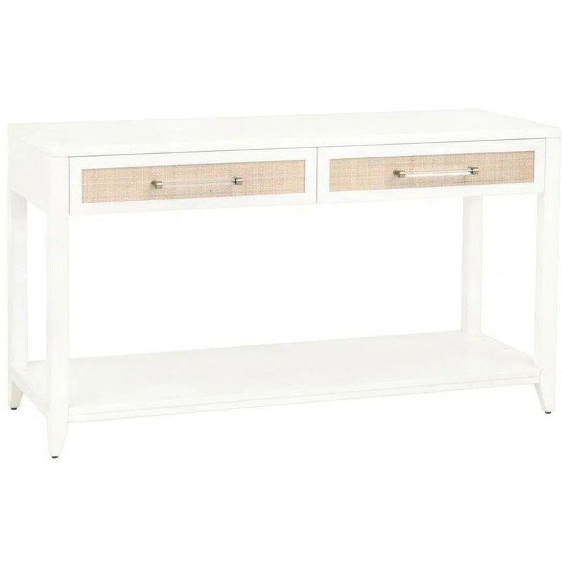 Holland 2-Drawer Console Table With Drawers White Rattan Console Tables LOOMLAN By Essentials For Living