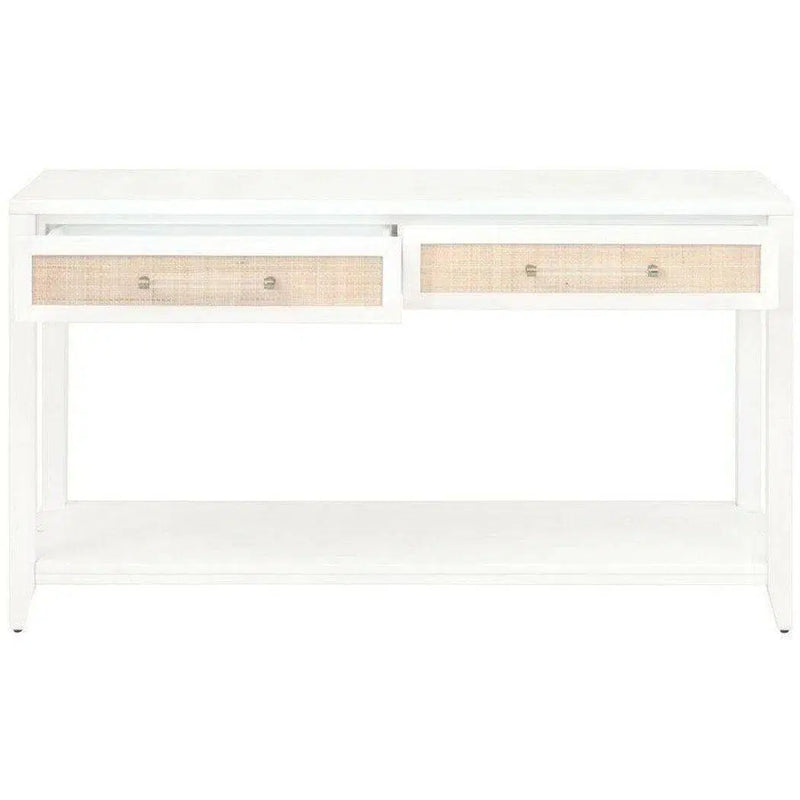 Holland 2-Drawer Console Table With Drawers White Rattan Console Tables LOOMLAN By Essentials For Living