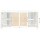 Holland Media Sideboard Matte White Natural Rattan Sideboards LOOMLAN By Essentials For Living