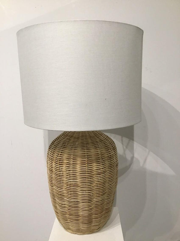 Holland Rattan Natural Table Lamp Table Lamps LOOMLAN By Bassett Mirror