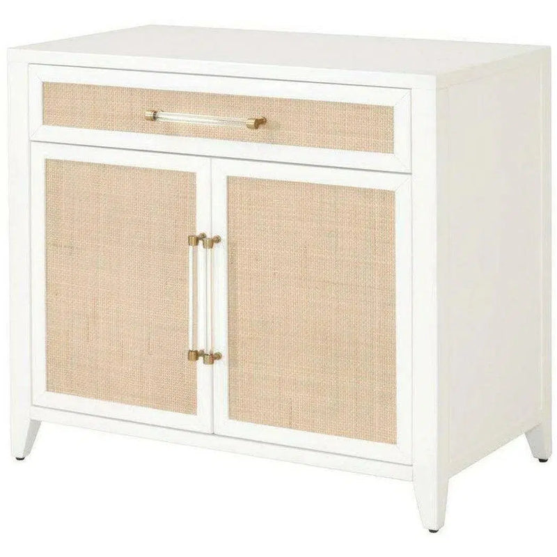 Holland Two Tone White Rattan Scandinavian Nightstand Nightstands LOOMLAN By Essentials For Living