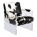 Holloway Leather Black and White Armchair Club Chairs LOOMLAN By Sarreid