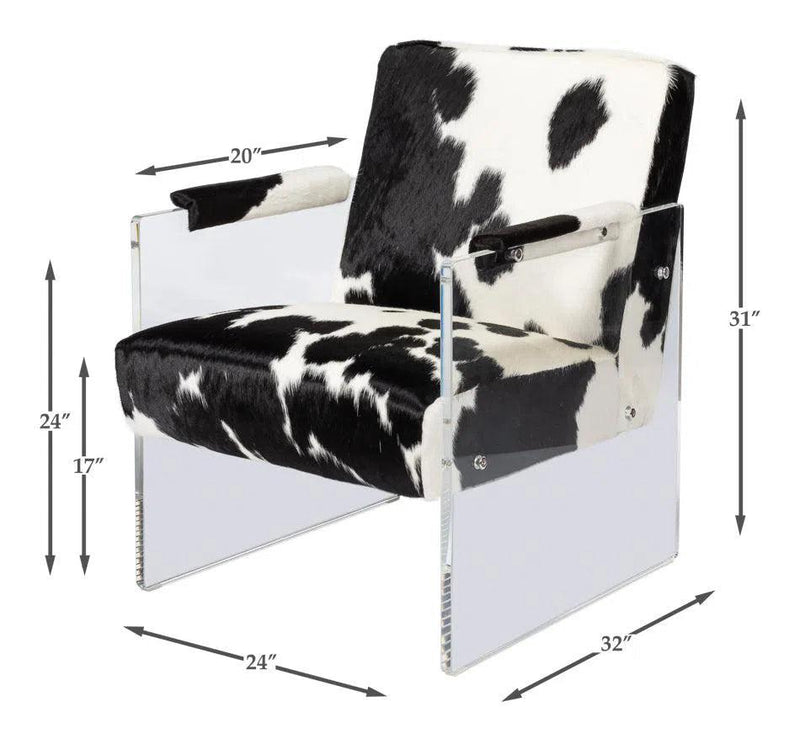 Holloway Leather Black and White Armchair Club Chairs LOOMLAN By Sarreid