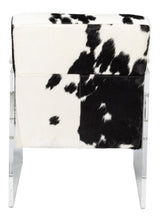 Holloway Leather Black and White Armchair Club Chairs LOOMLAN By Sarreid