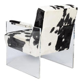 Holloway Leather Black and White Armchair Club Chairs LOOMLAN By Sarreid