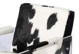 Holloway Leather Black and White Armchair Club Chairs LOOMLAN By Sarreid