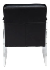 Holloway Leather Black Armchair Club Chairs LOOMLAN By Sarreid