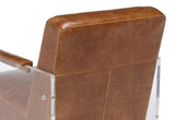 Holloway Leather Brown Armchair Club Chairs LOOMLAN By Sarreid