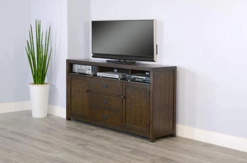 Homestead 66" TV Console Dark Brown TV Stands & Media Centers LOOMLAN By Sunny D